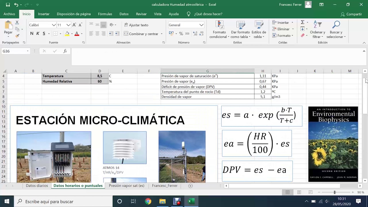 calculadora virtual de humedad