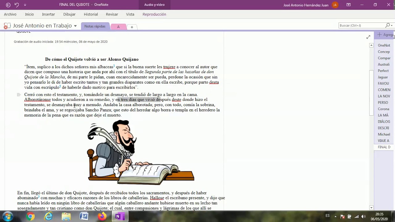 comentario de texto del quijote