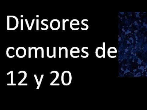 divisores comunes de 12 y 20