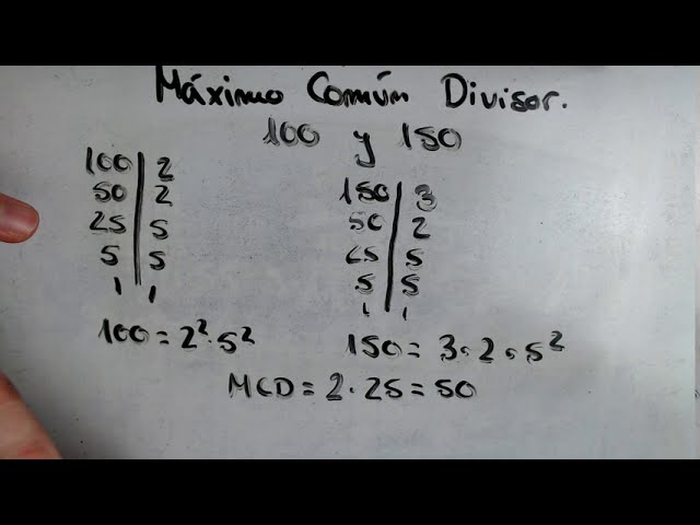 maximo comun divisor de 100