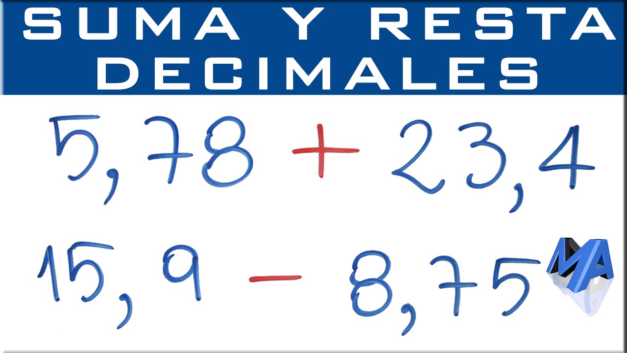 suma y resta con decimales ejercicios