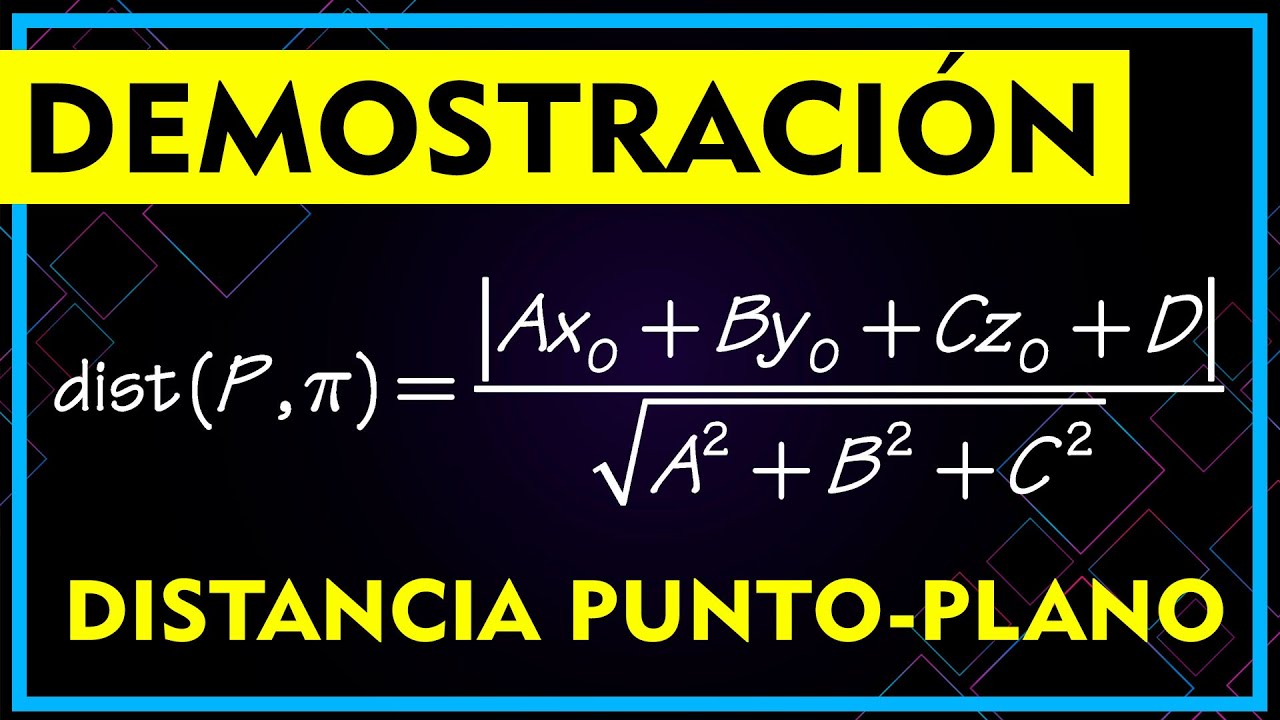 distancia punto plano formula