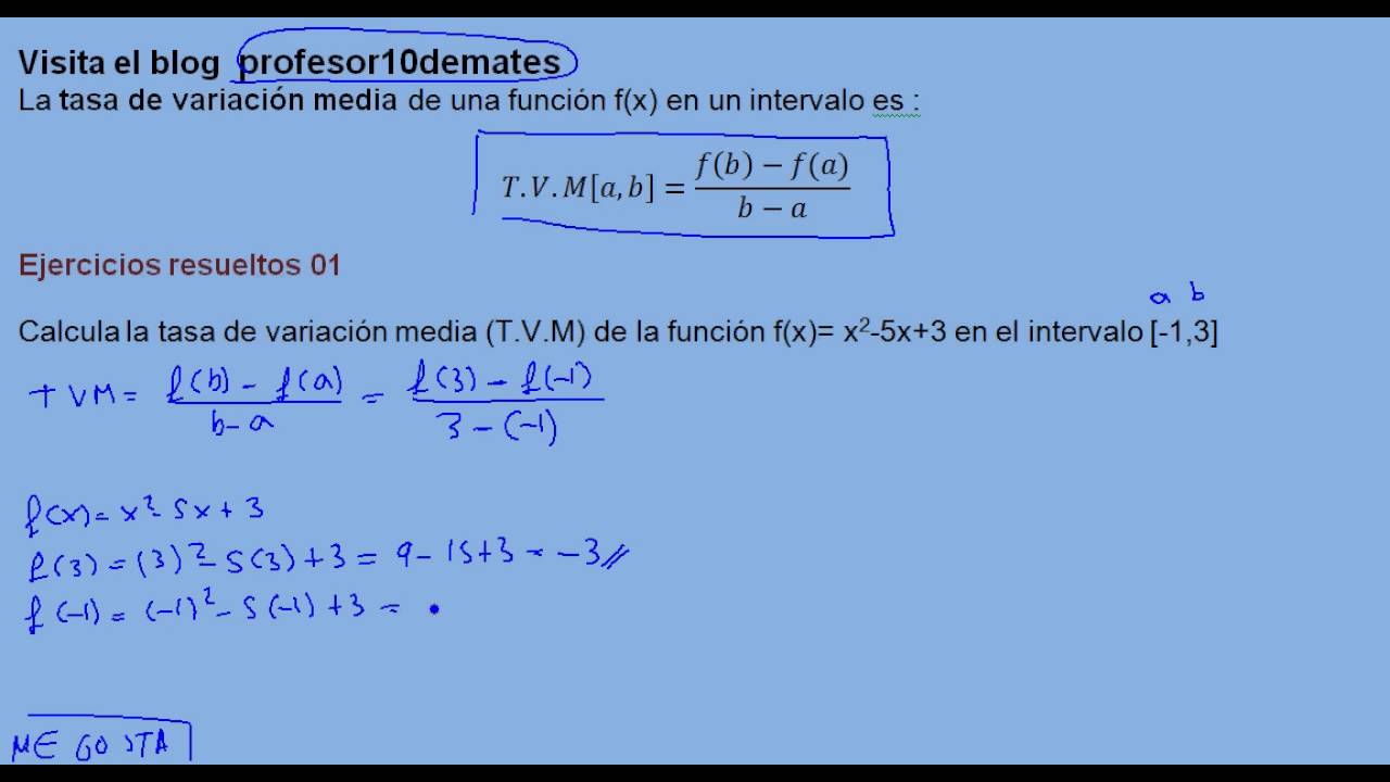 ejercicios tasa de variacion media