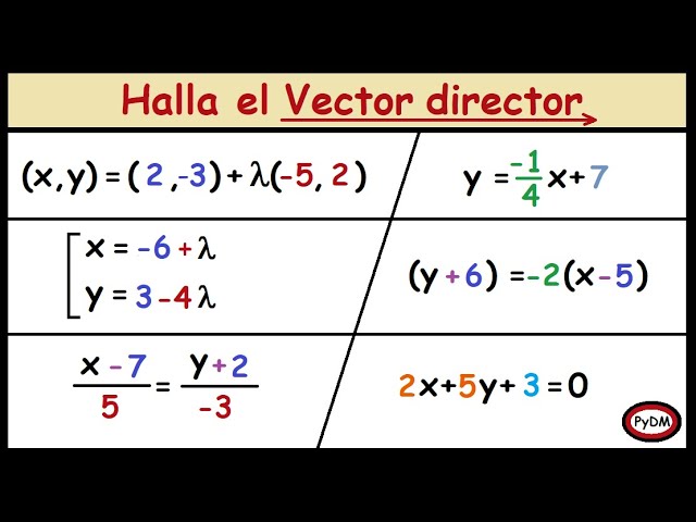 sacar vector director de una recta