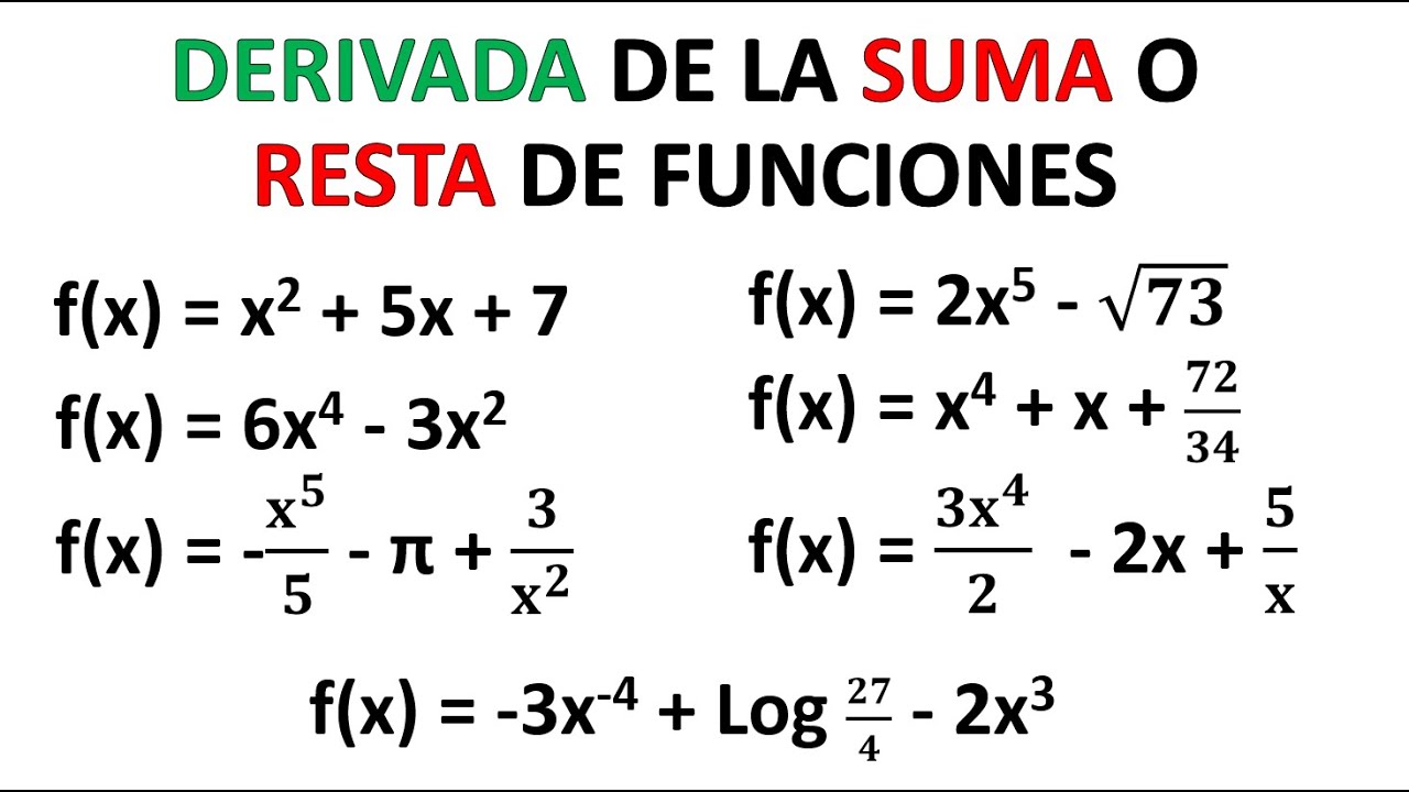 resta de derivadas