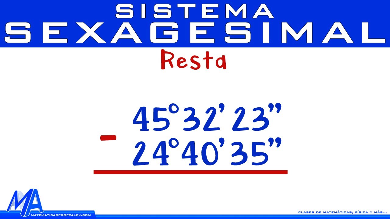restas sistema sexagesimal