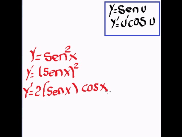 derivada de seno cuadrado de x