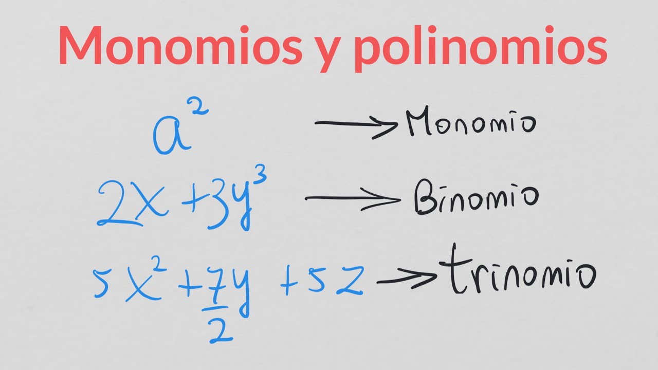 diferencia entre monomios y polinomios