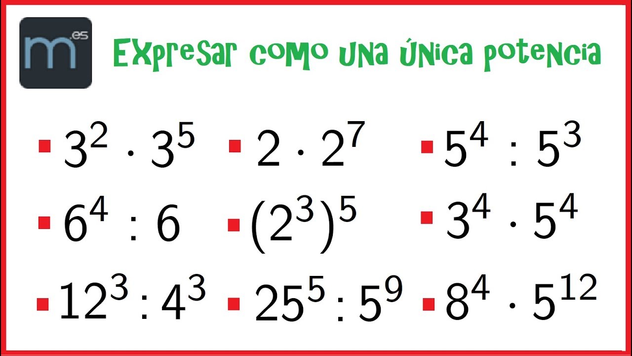 expresar en una sola potencia