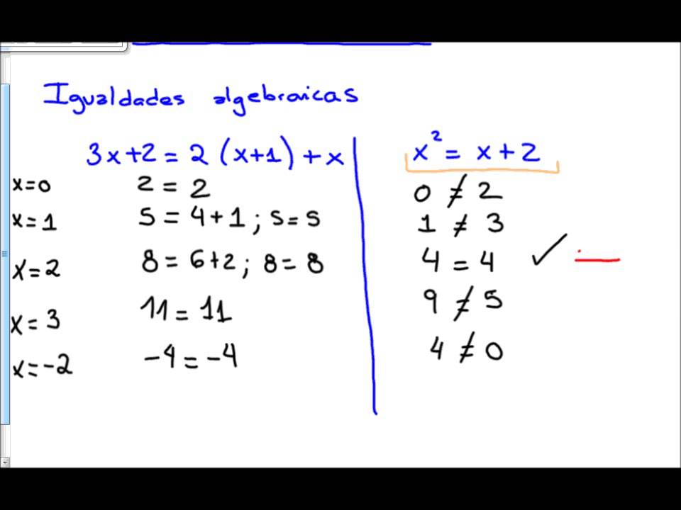 igualdades algebraicas