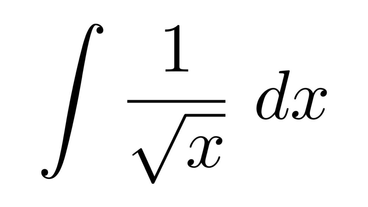 integral de 1 raiz de x