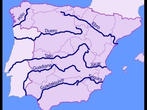 mapa de los rios de españa sin nombres