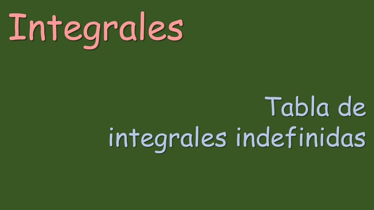 tabla integrales indefinidas